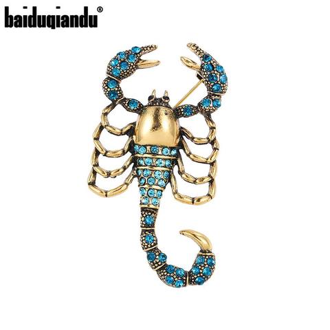 baiduqiandu New Arrival High Quality Antique Gold Color Plated Rhinestones Scorpion Brooch Pins Fashion Decorative Jewelry ► Photo 1/5