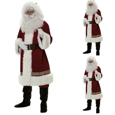 Men's Santa Claus Costume Father Christmas Fancy Dress Budget Outfit Suit Adult Costumes ► Photo 1/6