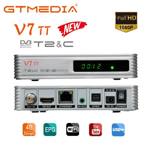 2022 NEW GTMEDIA V7 TT DVB-T2 DVB-S Digital 4G dongle with Wifi Tv box Receiver Satellite Decoder Receptor ► Photo 1/6