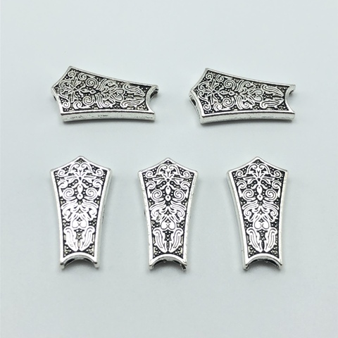 5pcs double hole carved antique silver shield shape connector for jewelry making DIY handmade accessories ► Photo 1/6