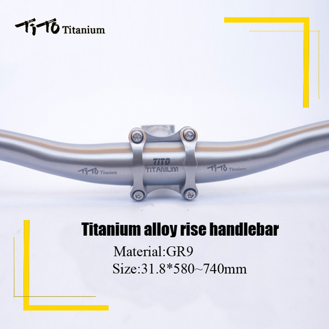 TiTo titanium Bicycle Swallow-shaped handlebar titanium mountain bike MTB riser handlebars bike parts 31.8*580-720mm ► Photo 1/5