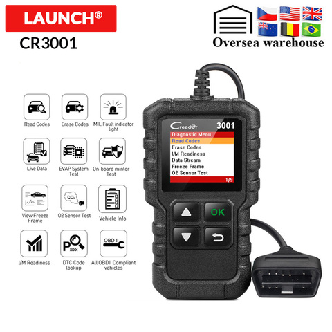 LAUNCH X431 CR3001 OBD 2 Auto Scanner Diagnostic Tool Multi-language Creader ODB2 3001 Code Reader PK ELM327 V1.5 OM123 ► Photo 1/6