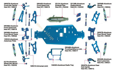 HSP Upgrade Parts Kit List For Backwash Aluminum Accessories CNC Nitro Power RC Baja 1/10 Hobby Model Buggy 94166 ► Photo 1/1