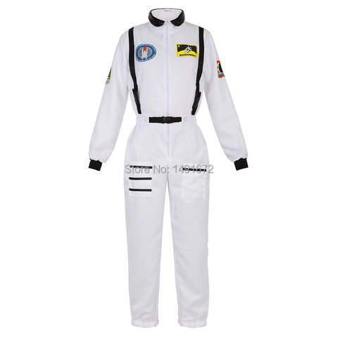 astronaut costume adult astronaut women men flight space suit jumpsuit halloween cosplay one piece overalls blue white orange ► Photo 1/5