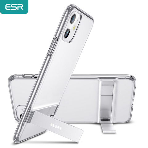 ESR Phone Case for 2022 iPhone 12 Mini/12/11 Pro Max 2022/SE 2nd/X XS Max/XR/8 7 Plus Cover Stand Metal Kickstand Case ► Photo 1/6