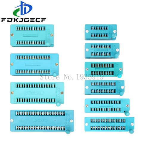 1pcs/lot 14 16 18 20 24 28 32 40 P Pin 2.54 MM Green DIP Universal ZIF IC Socket Test Solder Type IC lock seat zif socket ► Photo 1/6