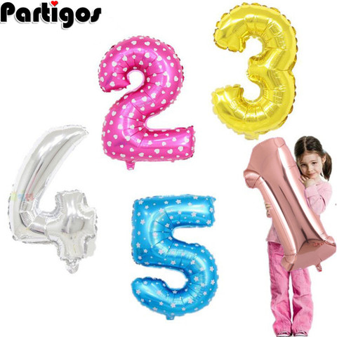 32 inch number balloon 1 2 3 4 5 Number Digit Helium foil Ballons Baby Shower Birthday Party Wedding Decor Balls Supplies ► Photo 1/6