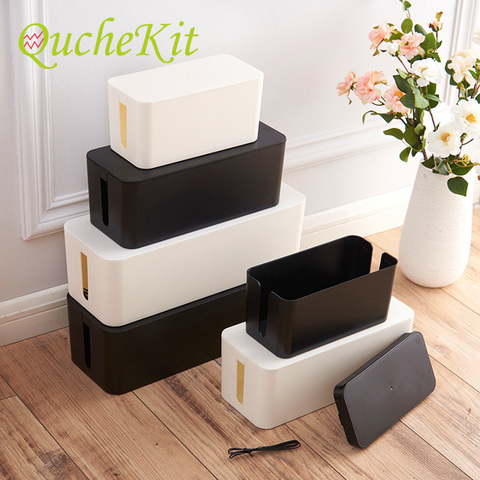 Anti Dust Charger Socket  Box Cable Storage Organizer Power Multi-functional Desktop Network Line Bin Power Strip Wire Case ► Photo 1/6