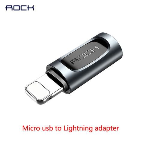 Rock For Micro usb to Lightning adapter charging cable converter for iPhone xs max xr 8 7 6s plus 5s 11 ipad pro charger Type c ► Photo 1/6