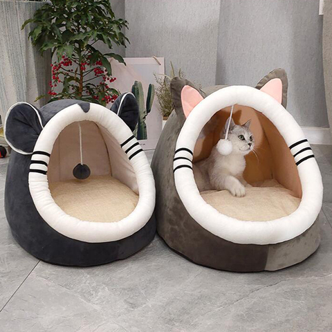 Warm Soft Cat Bed Winter Warm House Cave Pet Dog Soft Nest Kennel Kitten Bed House Sleeping Bag for Small Medium Dogs Supplies ► Photo 1/6