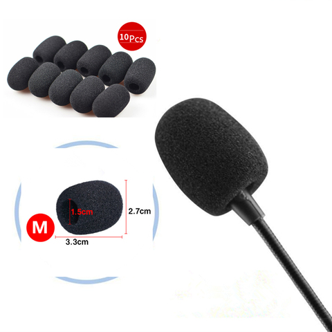 10Pcs Medium Mini Headset Microphone Mic Windscreens Foam Microphone Covers Black Color 33*27*15mm ► Photo 1/6