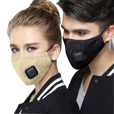 Wecan Korean Fabric Mouth Face Mask PM2.5 mascarillas Anti Dust Mask Respirator mascaras With 10pcs Carbon Filter Black Masks ► Photo 1/6