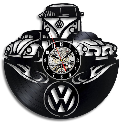 Car Logo Vinyl Record Wall Clock Modern Design Art Silent Unique Decorative Clock 3D Hanging CD Wall Clock Watch 2022 Hot Sale ► Photo 1/6