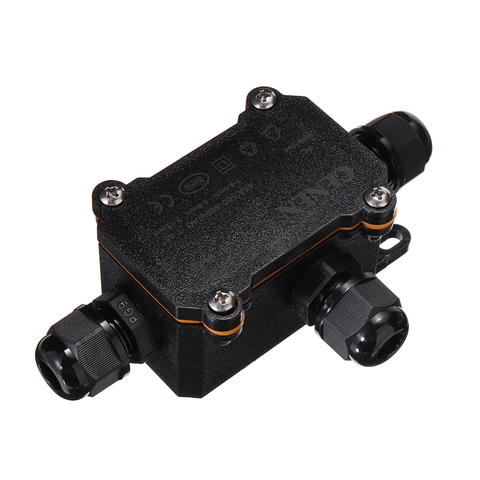 1pc Waterproof Junction Box Case Outdoor Electrical Cable Wire Connector 3 Way Black Junction Box Waterproof ► Photo 1/6