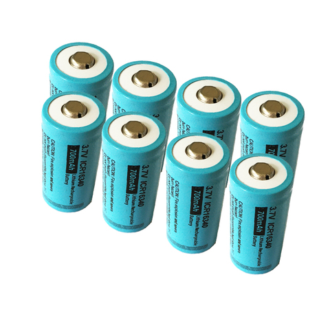 8pcs/lot PKCELL Liion Rechargeable Battery ICR 16340 700mAh 3.7V ICR16340 Li-ion Battery For Laser Pen LED Flashlight ► Photo 1/3