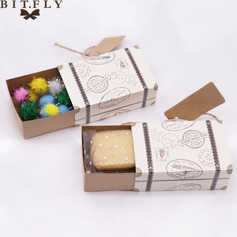 5pcs Mini Suitcase Candy Boxes Travel Gift Box Paper Wedding Birthday Christmas Favor Present Boxes Chocolate Packaging Bag ► Photo 1/6