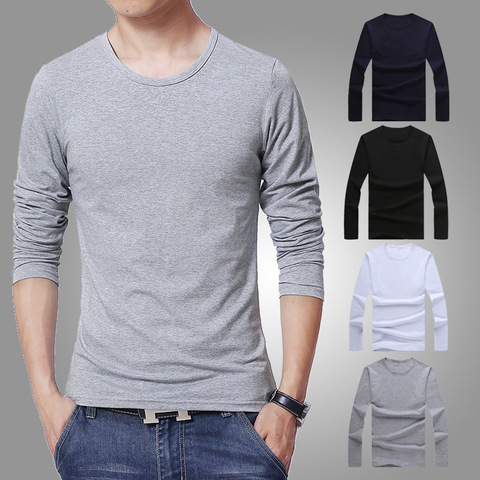 2022 MRMT men's T shirt 3 Basic colors Long Sleeve Slim T-shirt young men Pure color tee shirt 3XL size O neck Free Shipping ► Photo 1/6