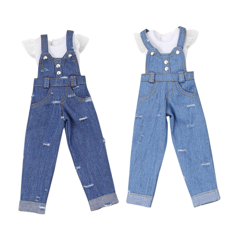 Free shipping suitable for blyth Doll icy apron dress blue jeans lace white clothes umpsuits 1/6  ► Photo 1/6