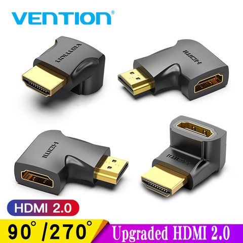 Vention HDMI Adapter 90 270 Degree Right Angle HDMI Male to HDMI Female Cable Converter for HDTV PS4 PS5 Laptop 4K HDMI Extender ► Photo 1/6