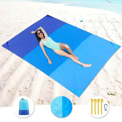 200x210cm Pocket Picnic Waterproof Sand Beach Mat Outdoor Camping Folding Blanket Picknick Tent Cover Bedding ► Photo 1/6