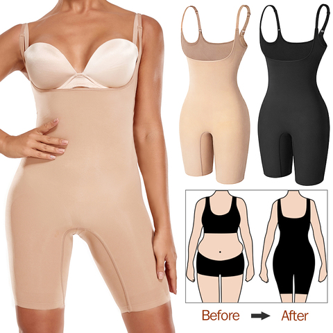 Slim Body Shaper Seamless Women Bodysuit Slimming Waist Trainer Shapewear Butt Lifter Chest Enhancing Full Slip Strappy-Backed ► Photo 1/6