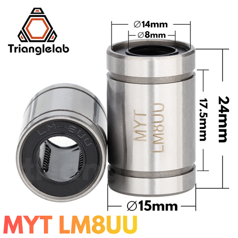 trianglelab MYT LM8UU Long Rod Shaft 8X15X24MM 3d printer linear bearing For Reprap Anet A8 Prusa I3 MK3S 3d Printer ► Photo 1/5