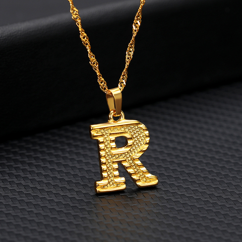 A-Z Letter Initial Necklaces For Women Men Gold Stainless Steel Chain Choker Male Female Pendant Necklace Jewelry Collier Femme ► Photo 1/6