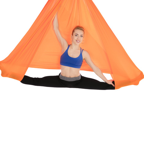 Aerial Yoga Hammock Elastic Nylon Yoga Training Belt Anti-Gravity Yoga Swing for Body Building Pilates Workout Fitness 4*2.8m ► Photo 1/6