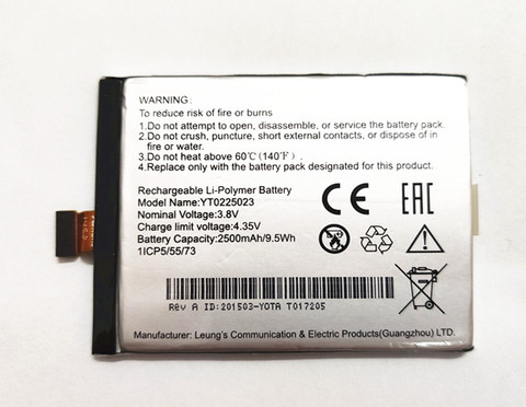 New YT0225023 Battery For Yotaphone 2 YD201 YD206 Battery Inbuilt Phone 2500mAh Tested ► Photo 1/4