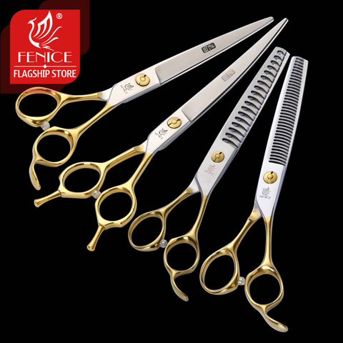Fenice Professional Pet  Scissors Straight&Thinning&Curved Grooming Shears Tool Set ► Photo 1/6
