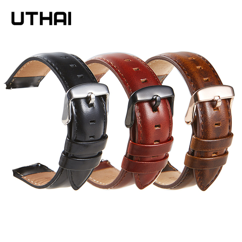 UTHAI P100 Watchbands leather watch strap Quick release spring bar 22mm watch band for galaxy watch 46mm/Huawei watch GT ► Photo 1/6