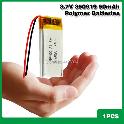 350919 3.7v 50mAh Lithium Polymer Li-Po li ion Rechargeable Battery For BT headset MP3 massage stick selfie Smart watch ► Photo 1/6
