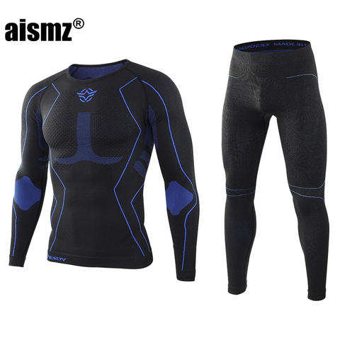 Aismz New Seamless tight tactical thermal underwear men Outdoor sports function breathable training cycling thermo long johns ► Photo 1/6