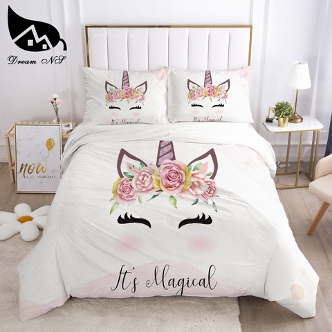 Dream NS Sleep Unicorn Bedding set Queen Bedding Home Textiles Set Bedclothes rainbow horse duvet cover set juego de cama ► Photo 1/5