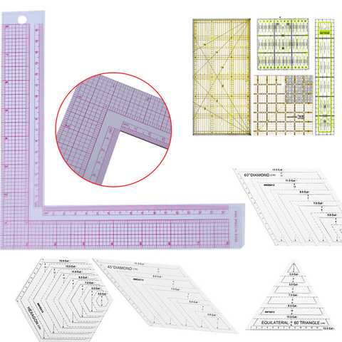 Garment Cutting Plastic Quilting Ruler For Sewing Accessories Patchwork Tools Tailor Craft Scale Rule Drawing Supplies L Shape ► Photo 1/6