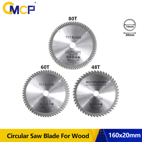 Diameter 160mm 48T Mutilfunction Woodworking Saw Blade TCT Circluar Saw Blade For Wood 60T 80T Cutting Disc ► Photo 1/6