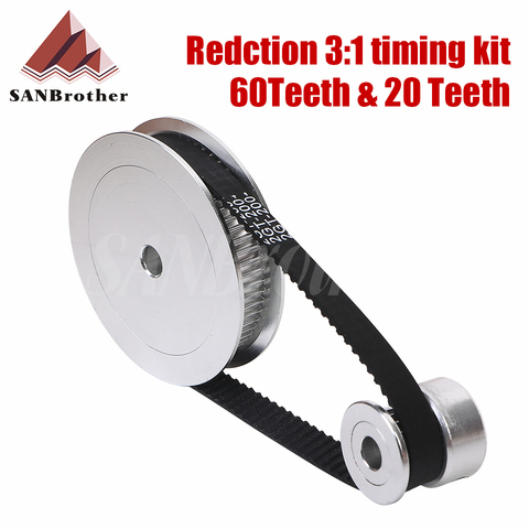 GT2 Timing Belt Pulley 60teeth 20teeth 5mm/8mm Reduction 3:1/1:3 belt width 6mm for 3D printer accessories ► Photo 1/6