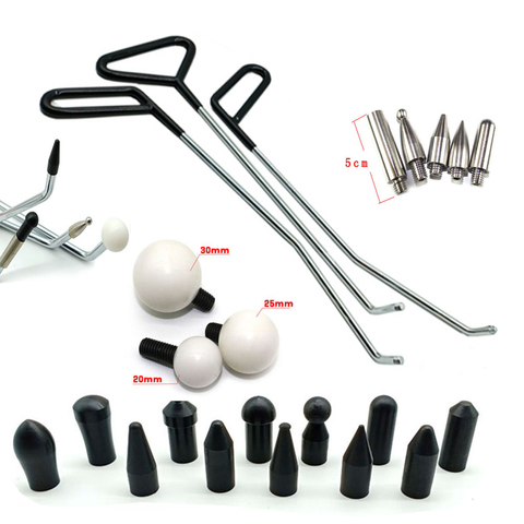 PDR Tools Newly Design Hook Tools Push Rod Black Car Crowbar Paintless Dent Repair Tools Kits Ding Hail Puller Set ► Photo 1/5