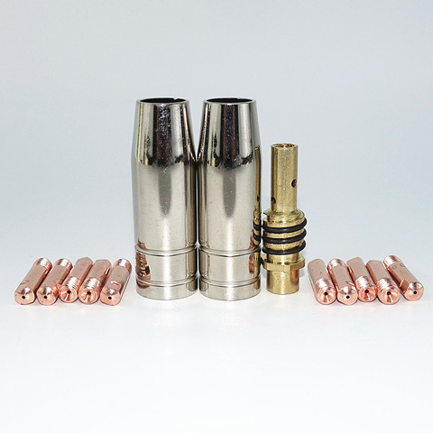 13pcs MB 15AK MIG Welding Torch Consumables Contact Tip 0.6-1.2mm Gas Nozzle Holder Accessory for 180A Welding Machine Gun ► Photo 1/6