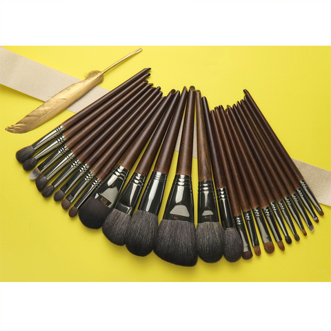 OVW Natural Goat Hair Makeup Brushes Set Professional Kit brocha maquillaje pedzle do makijazu blending smudging brush shader ► Photo 1/6