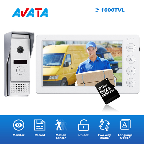 7 Inch Wired Video Intercom for Home Night Vision and Motion Detector Video Doorbell with Camera for Apartment ► Photo 1/6