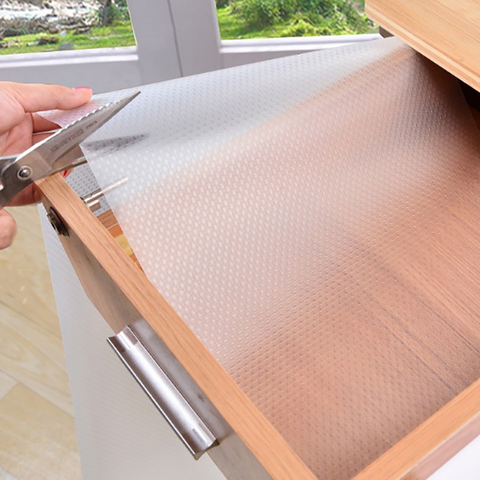 Clear Waterproof Shelf Drawer Liner Cabinet Non Slip Table Cover Mat Non  Adhesive For Kitchen Cupboard Refrigerator Liner - Price history & Review