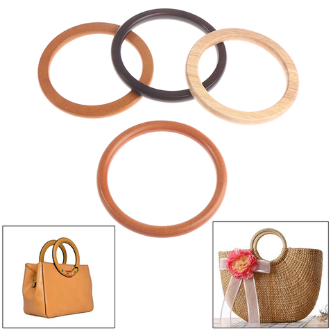 Wooden Rattan Bag Handle Replacement for DIY Making Purse Handbag Tote Round  Shaped Handbag Replacement DIY Accessories ► Photo 1/6