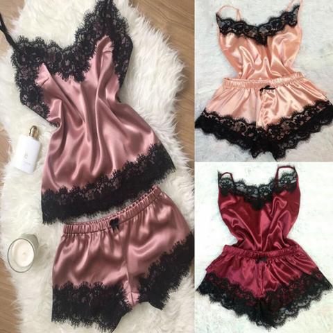 Women Pajama Sets Womens Pajamas Women Sexy Lace Bow Lingerie