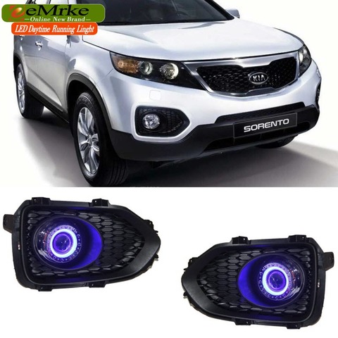 EEMRKE LED Daytime Running Lights for Kia Sorento R 2011-2014 XM Angel Eyes DRL Fog Lights Lamp H3 55W Halogen Bulbs Kits ► Photo 1/6