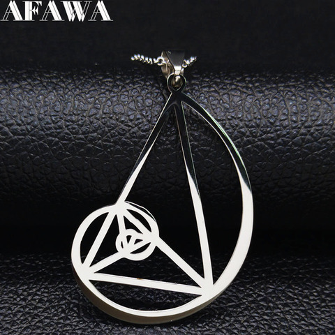 2022 Dolden Triangle Stainless Steel Necklace - Fibonacci - Golden Ratio Pendant (3.5mm) size With 50cm Chain Jewelry N431S02 ► Photo 1/6