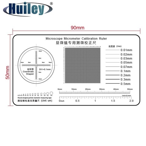 Microscope Micrometer Calibration Ruler Transparent Film PET Round-shaped Particle Diameter Measuring Tape Line Coordinate Shape ► Photo 1/6