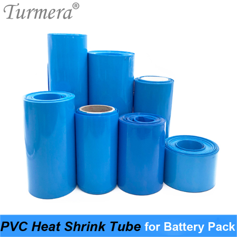 Turmera 30mm to 210mm Battery Wrap Blue Heat Shrinkable Tube PVC Shrink Tube for 18650 21700 32700 Li-ion Battery Diy  Customize ► Photo 1/6