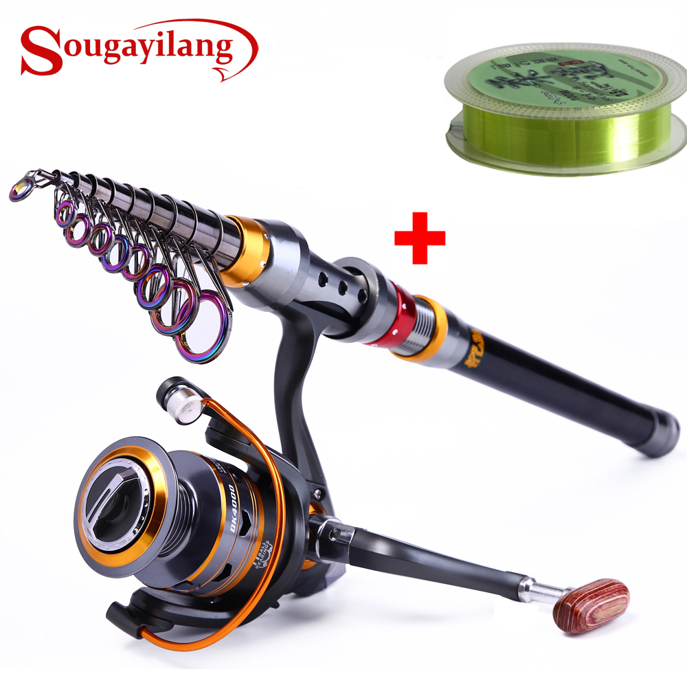 Lixada Telescopic Fishing Rod Combo and Reel Full Kit Spinning Fishing Reel  Gear Pole Set 100M Fishing Line Lures Hooks Jig Head