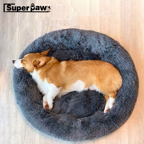 Super Soft Pet Dog Bed Comfortable Donut Cuddler Round House Dogs Kennel Washable Cat Cushion Bed Winter Warm Sofa Corgi FPB01 ► Photo 1/6